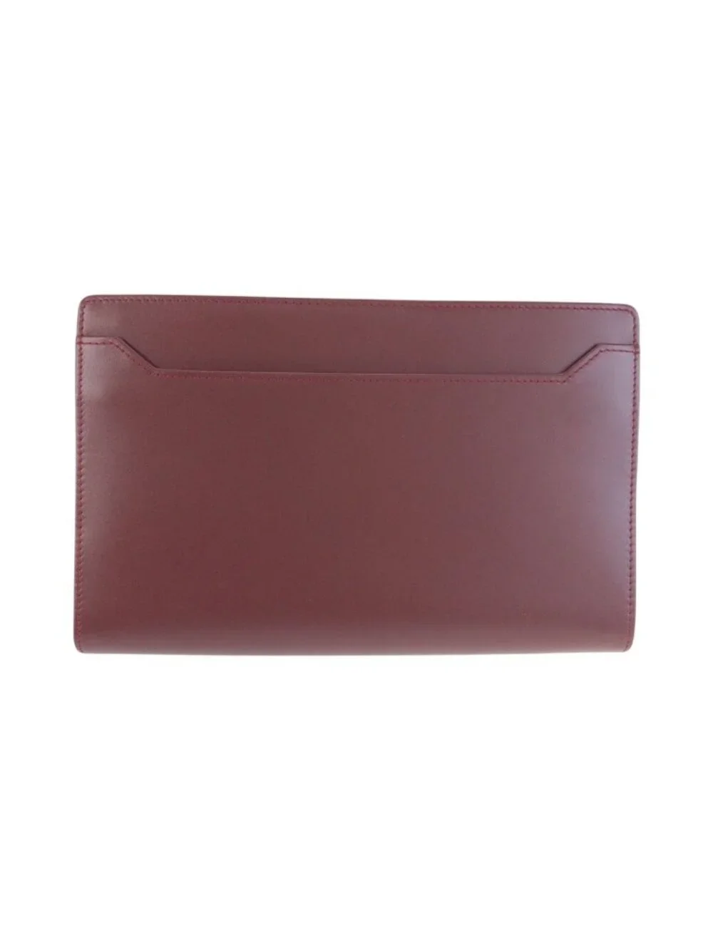 Cartier Must Line Winered Bordeaux Gold Leather Clutch Secondbag